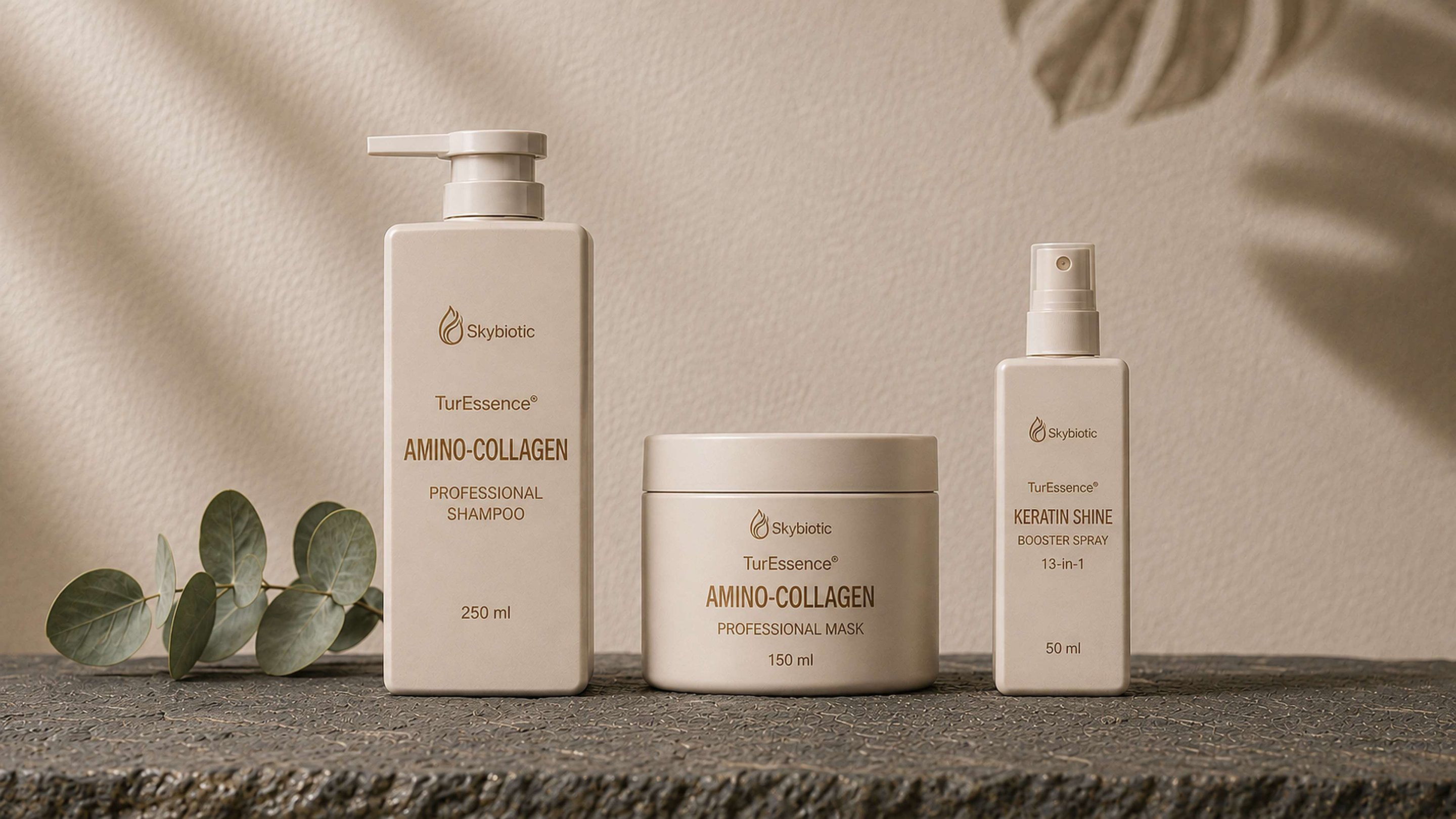 TurEssence® home ritual – shampoo 250 ml, mask 150 ml and booster 50 ml
